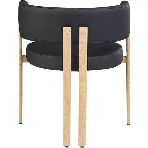 Meridian Furniture,Gideon Black Vegan Leather Dining Chair, Set of 2
