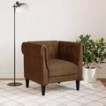 vidaXL Chesterfield Sofa Chair Upholstered Settee Living Room Furniture Fabric - Brown Sofa