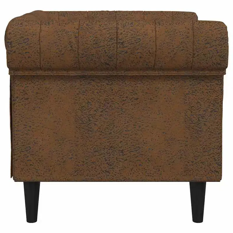 vidaXL Chesterfield Sofa Chair Upholstered Settee Living Room Furniture Fabric - Brown Sofa