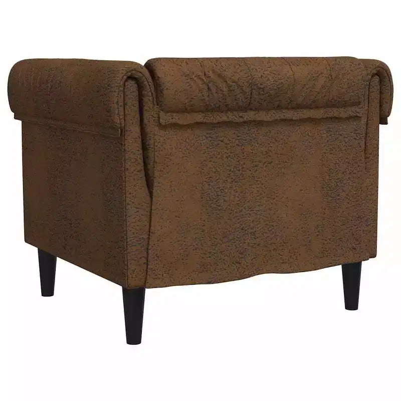 vidaXL Chesterfield Sofa Chair Upholstered Settee Living Room Furniture Fabric - Brown Sofa