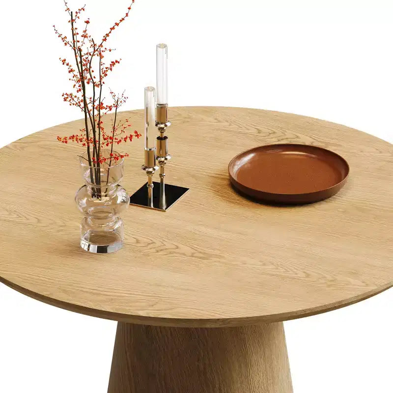 GDFStudio Shenhe Modern Wooden Round Dining Table