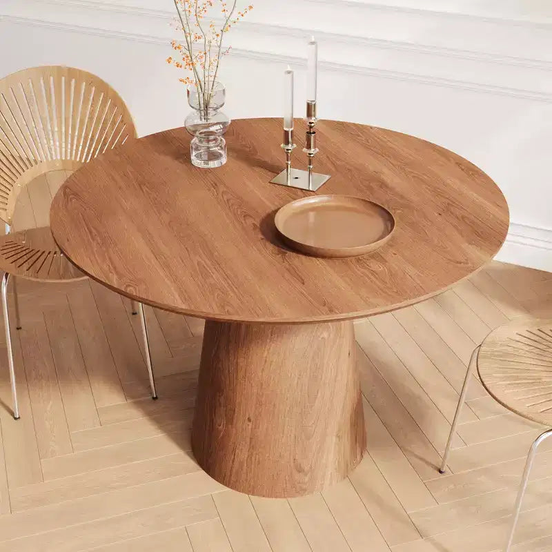 GDFStudio Shenhe Modern Wooden Round Dining Table