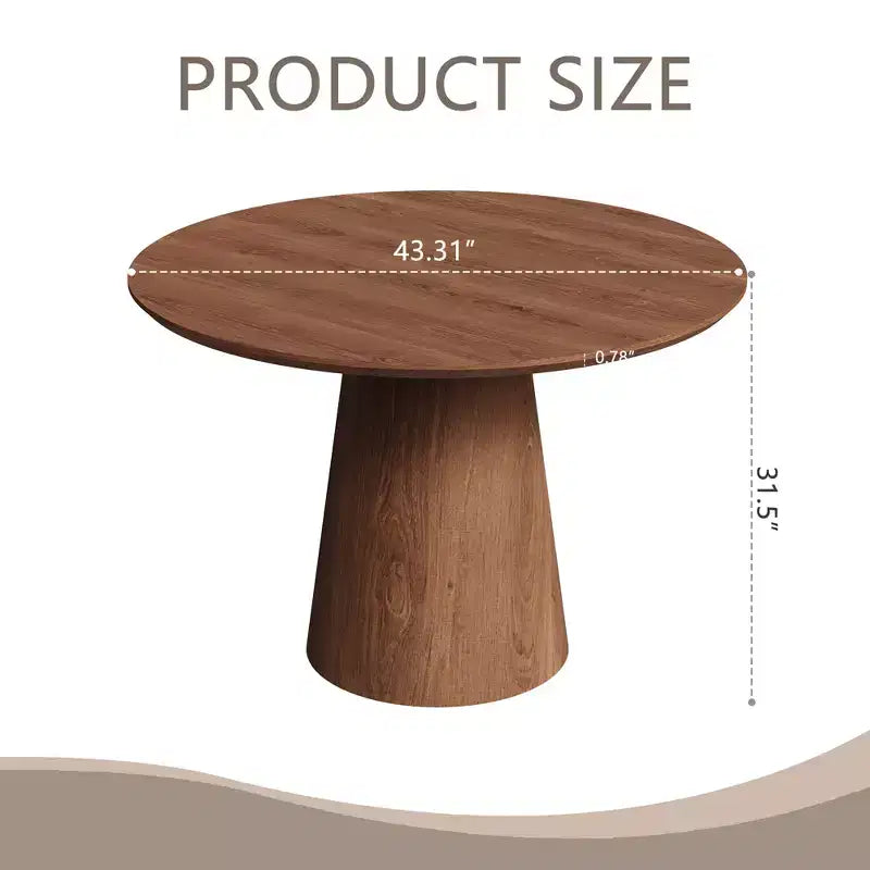 GDFStudio Shenhe Modern Wooden Round Dining Table