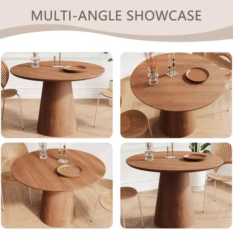 GDFStudio Shenhe Modern Wooden Round Dining Table