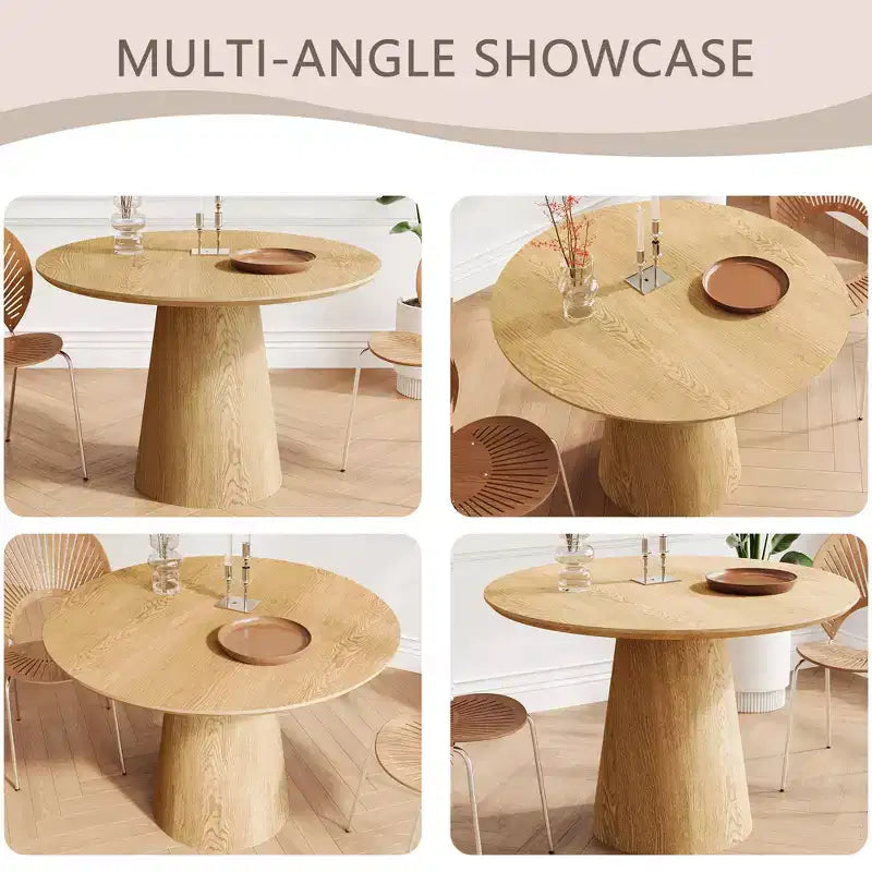 GDFStudio Shenhe Modern Wooden Round Dining Table