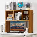 VEVOR Desktop Bookshelf, 1-Tier Wood Desktop Storage Organizer, 37 x 9.4 x 28.7 Office Storage Rack Wood Display Shelf, Brown