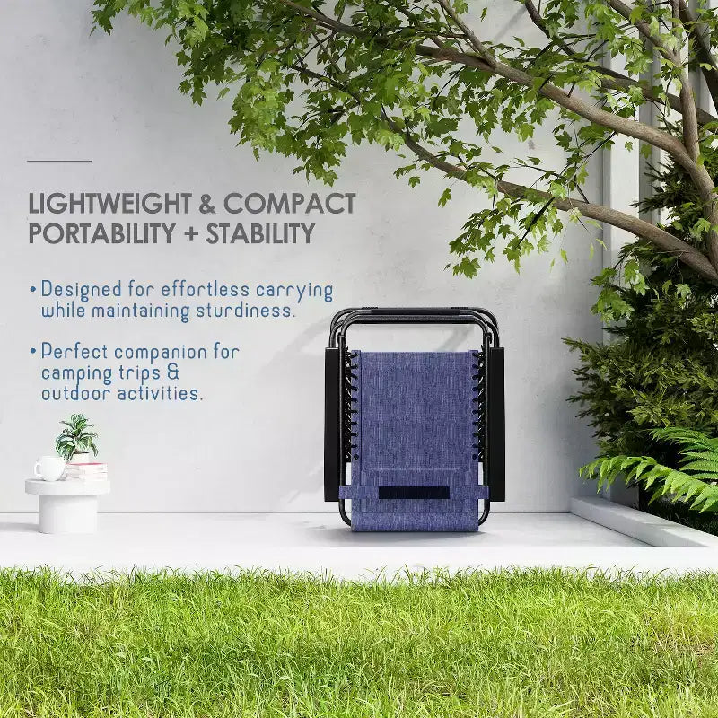 Nestl Zero Gravity Chairs, Reclining Camping Chair, Folding Outdoor Chair with Pillow & Cup Holder Tray