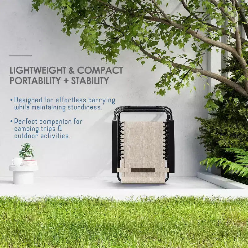 Nestl Zero Gravity Chairs, Reclining Camping Chair, Folding Outdoor Chair with Pillow & Cup Holder Tray