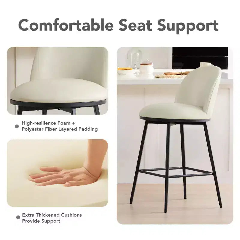 Spruce&Spring 26 in Swivel Counter Bar Stool with Metal Frame