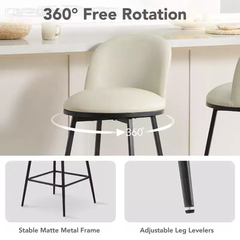 Spruce&Spring 26 in Swivel Counter Bar Stool with Metal Frame