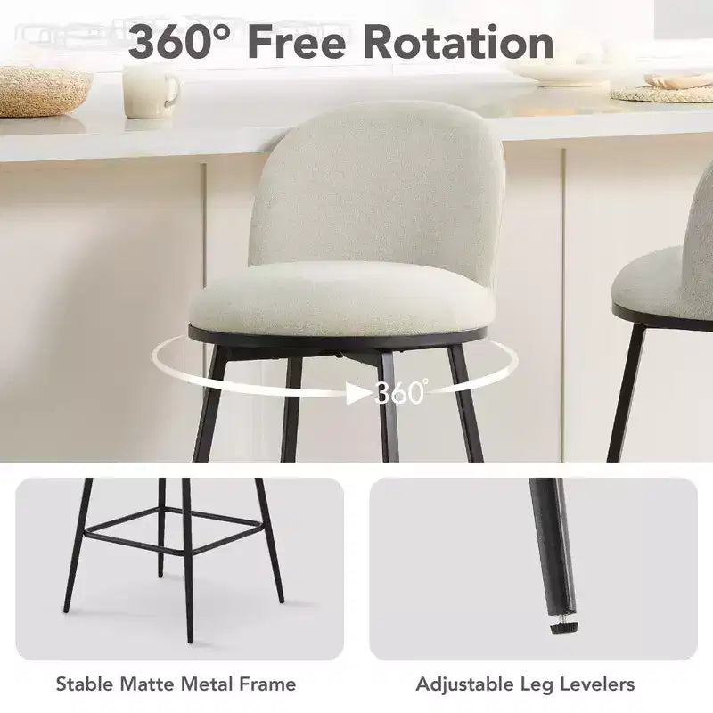 Spruce&Spring 26 in Swivel Counter Bar Stool with Metal Frame