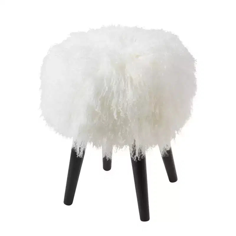 Saro Lifestyle Mongolian Lamb Fur Stool