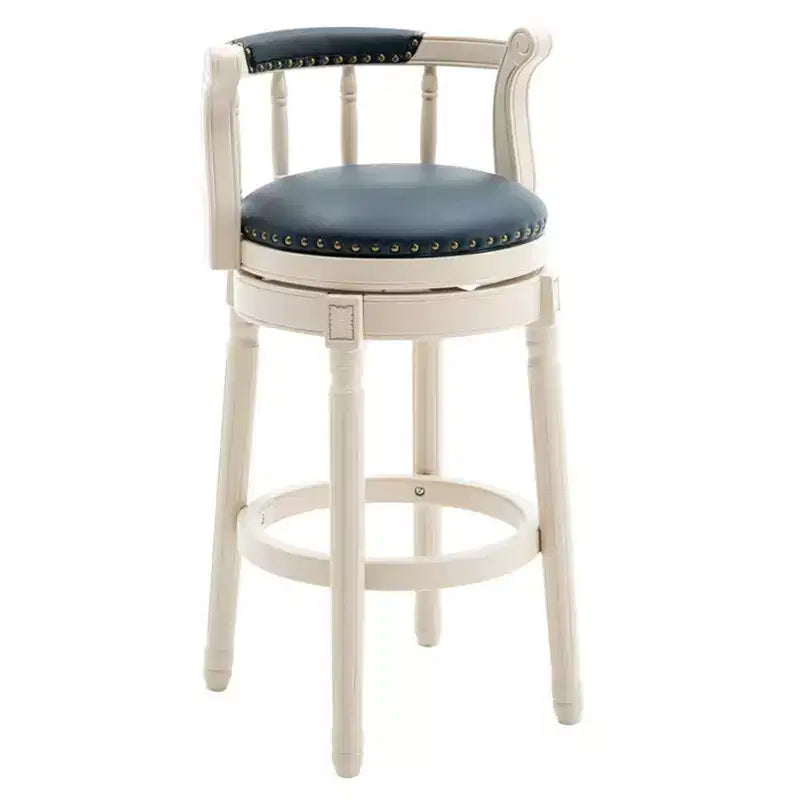 Solid Wood 360 Degree Swivel Bar Stools Seat Height 29.5 Leather Wooden Bar Stools