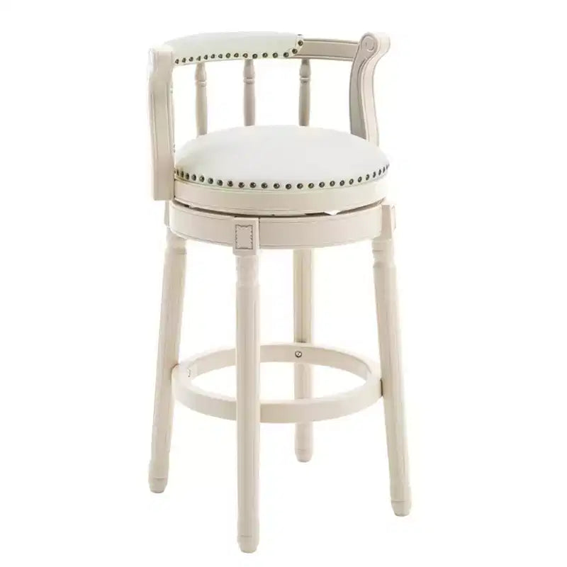 Solid Wood 360 Degree Swivel Bar Stools Seat Height 29.5 Leather Wooden Bar Stools