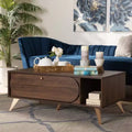 Edel Mid-Century Modern Coffee Table Walnut/Brown/Gold - Baxton Studio
